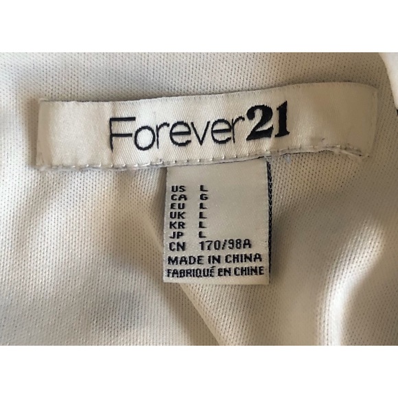 FOREVER 21 WHITE WITH BLACK POLKA DOT BLOUSE - Picture 4 of 4